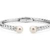 Bracelets | Blue Nile Freshwater Cultured Pearl Twisted Cuff Bracelet In Sterling Silver (7Mm)