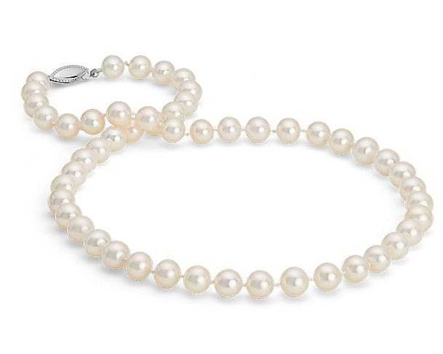 Necklaces | Blue Nile 20" Freshwater Cultured Pearl Strand Necklace In 14K White Gold (8.0-8.5Mm)