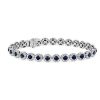 Bracelets | Blue Nile Sapphire And Diamond Halo Bracelet In 14K White Gold