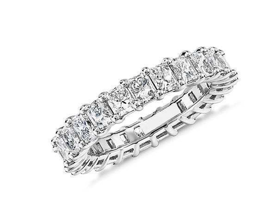 Women'S Rings | Blue Nile Lab Grown Diamond Radiant Cut Eternity Ring In Platinum (3 Ct. Tw.)