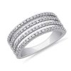 Rings | Blue Nile Quad Stacked Diamond Pav Ring In 18K White Gold (1/2 Ct. Tw.)