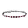 Bracelets | Blue Nile Ruby Baguette And Diamond Bracelet In 14K White Gold