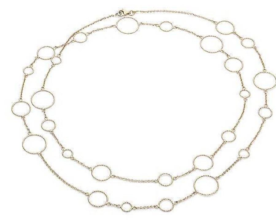 Necklaces | Blue Nile 34" Long And Layered Circle Necklace In 14K Italian Yellow Gold (1.5 Mm)