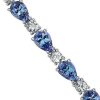 Bracelets | Blue Nile Tanzanite And White Sapphire Bracelet In 14K White Gold