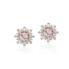 Earrings | Blue Nile Morganite Earrings With Baguette Diamond Halo In 14K Rose Gold (5Mm)