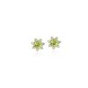 Earrings | Blue Nile Mini Peridot Earrings With Diamond Blossom Halo In 14K Yellow Gold (3.5Mm)