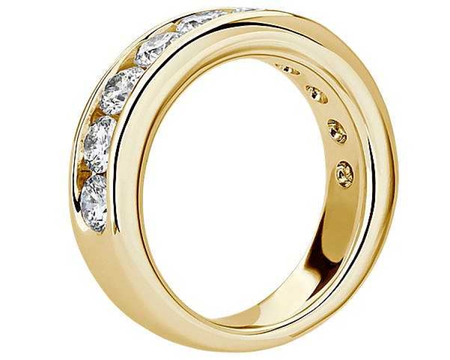 Women'S Rings | Blue Nile Channel Set Round Diamond Ring In 14K Yellow Gold (2 Ct. Tw.)