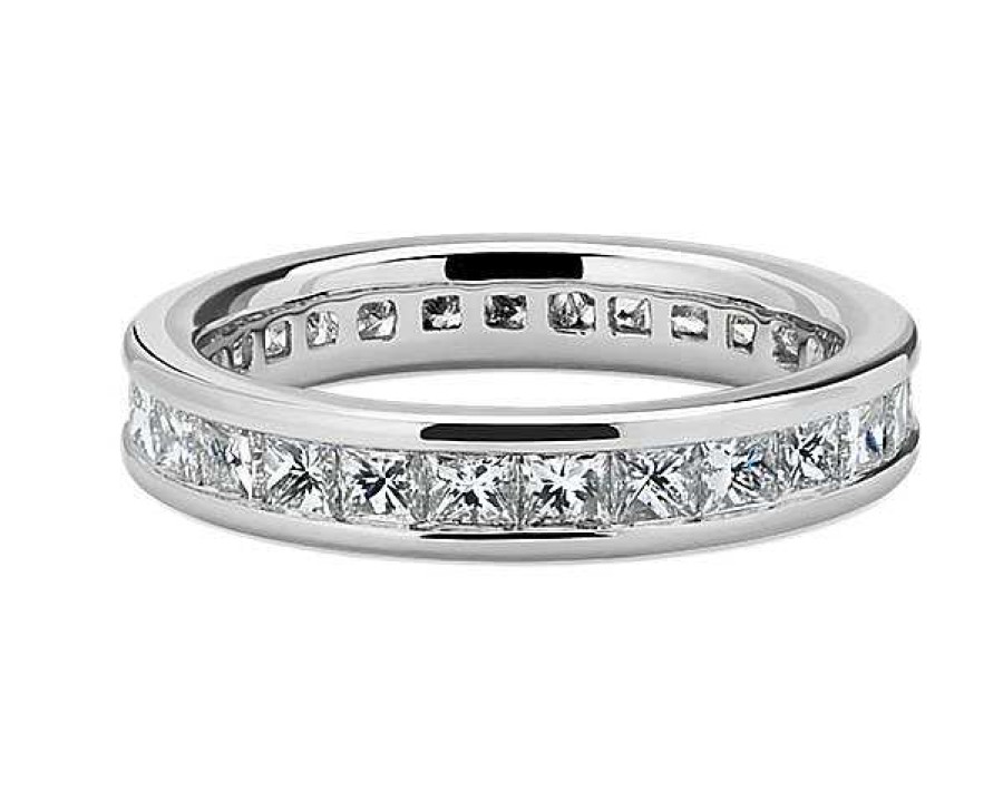 Women'S Rings | Blue Nile Channel Set Princess Diamond Eternity Ring In Platinum (2 Ct. Tw.)