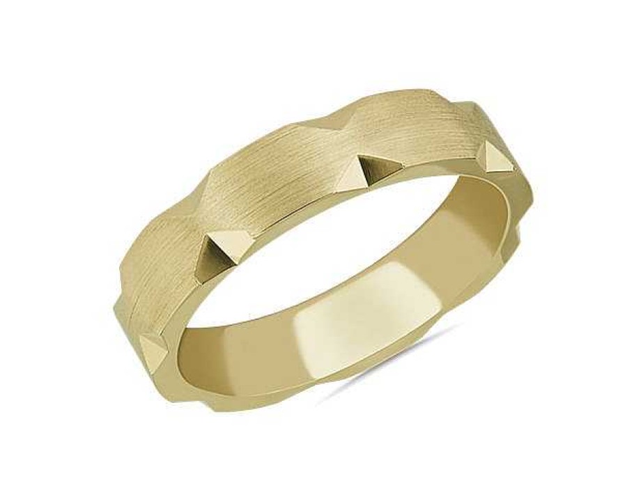 Rings | Blue Nile Contemporary Hexagon Cut Stackable Ring In 18K Yellow Gold (5Mm)