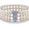 Bracelets | Blue Nile Triple-Strand Freshwater Cultured Pearl Bracelet In 14K White Gold (6-6.5Mm)