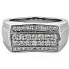 Rings | Blue Nile Men'S Four Row Diamond Ring In 14K White Gold (3/4 Ct. Tw.)