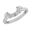 Rings | Blue Nile Romantic Marquise Curved Semi-Halo Diamond Wrap Ring In 14K White Gold (1/3 Ct. Tw.)