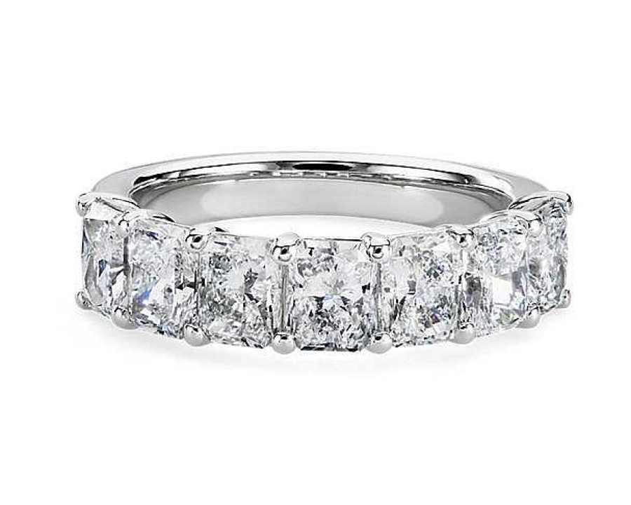 Women'S Rings | Blue Nile Seven Stone Radiant Diamond Ring In Platinum (3 Ct. Tw.)