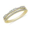 Rings | Blue Nile Two Row Stacked Diamond Ring In 14K Yellow Gold (1/3 Ct. Tw.)