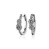 Earrings | Blue Nile Knot Hoop Earring In 14Kt White Gold (1/3 Ct. Tw.)