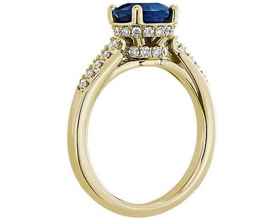 Rings | Blue Nile Sapphire And Diamond Ring In 14K Yellow Gold