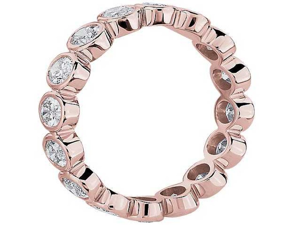 Women'S Rings | Blue Nile Bezel Oval Eternity Ring In 14K Rose Gold (2 3/8 Ct. Tw. Tw)