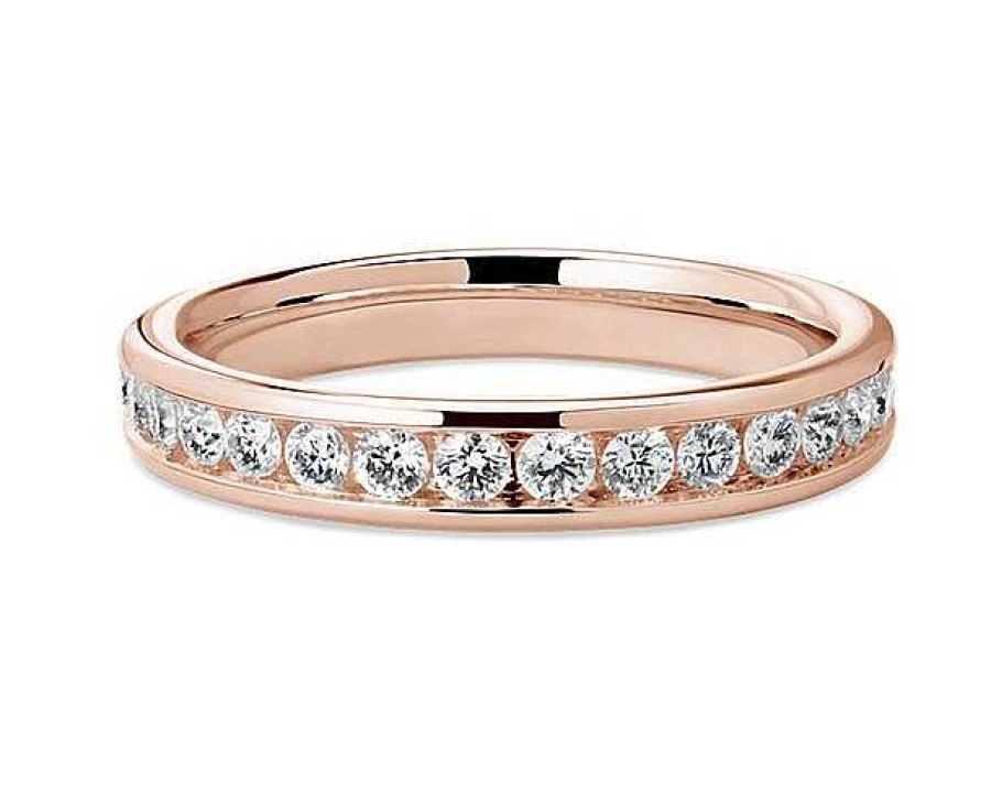 Women'S Rings | Blue Nile Channel Set Diamond Ring In 18K Rose Gold (1/2 Ct. Tw.)