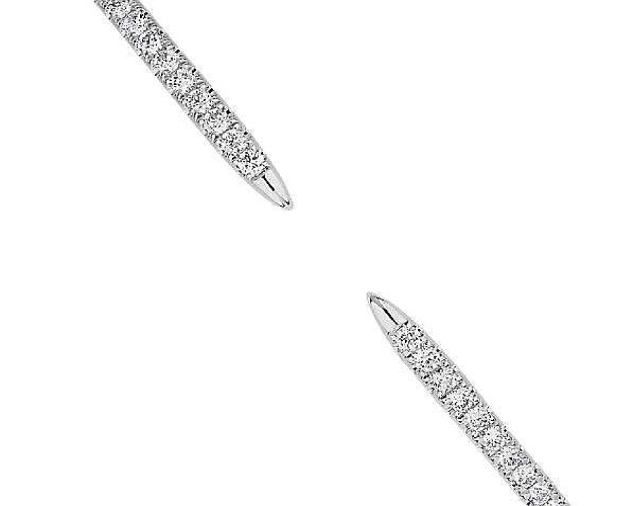 Bracelets | Blue Nile Open Diamond Claw Cuff In 14K White Gold (3/4 Ct. Tw.)