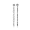 Earrings | Blue Nile Diamond Round And Baguette Linear Drop Earrings In 14K White Gold (1 Ct. Tw.)